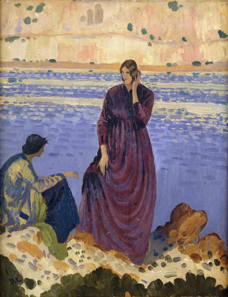 Detail of Two Women on Rocks by the Sea by Derwent Lees