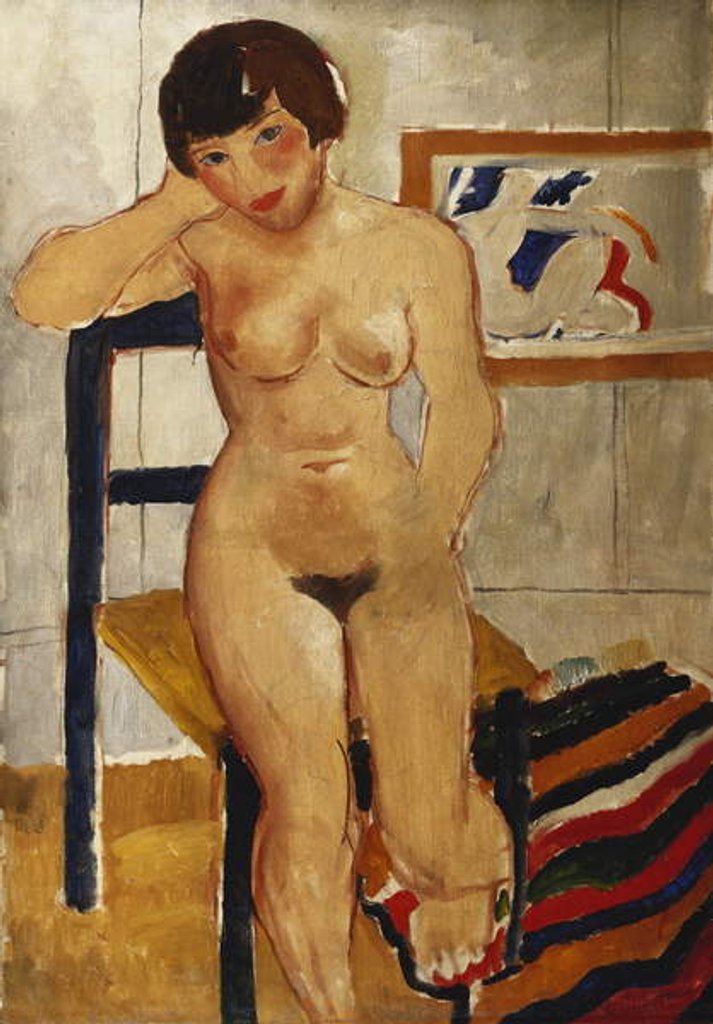 Detail of Nude with a Striped Rug, Meraud Guinness, 1928 by Christopher Wood