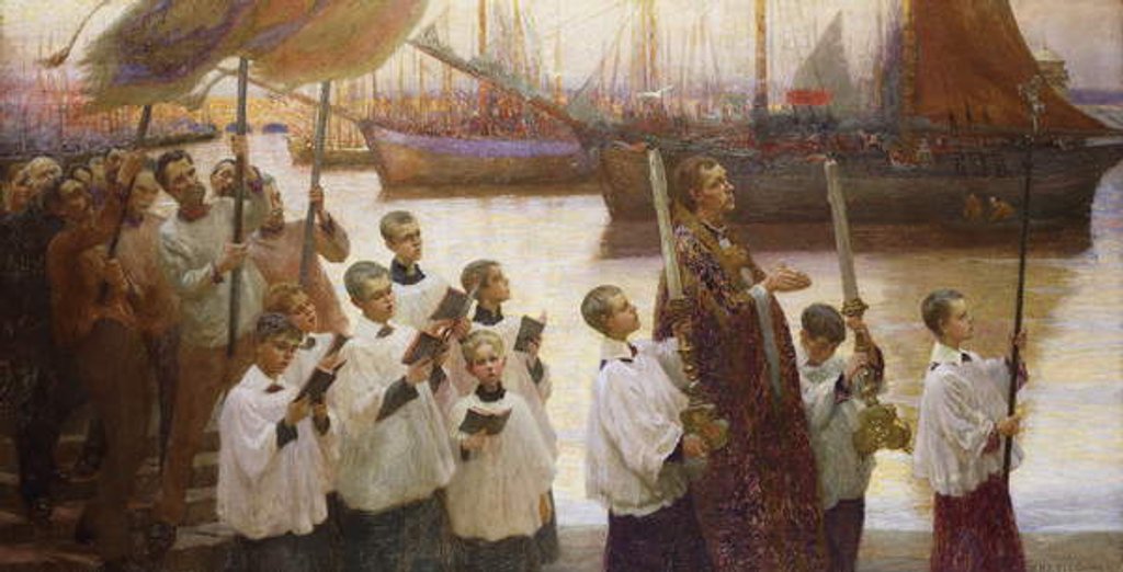 Detail of Rogation Day, Cornwall by William Holt Yates Titcomb