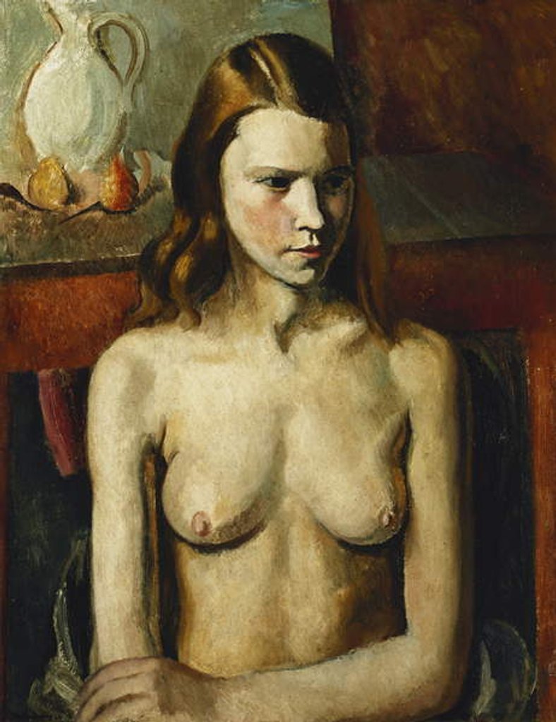 Detail of Seated Nude Girl, 1926 by Bernard Meninsky