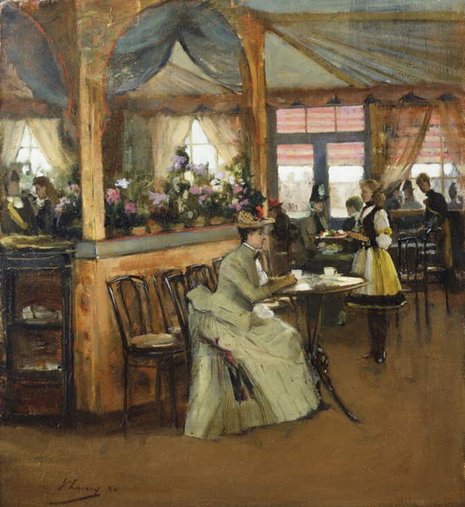 Detail of A Cup of Chocolate, 1888 by John Lavery