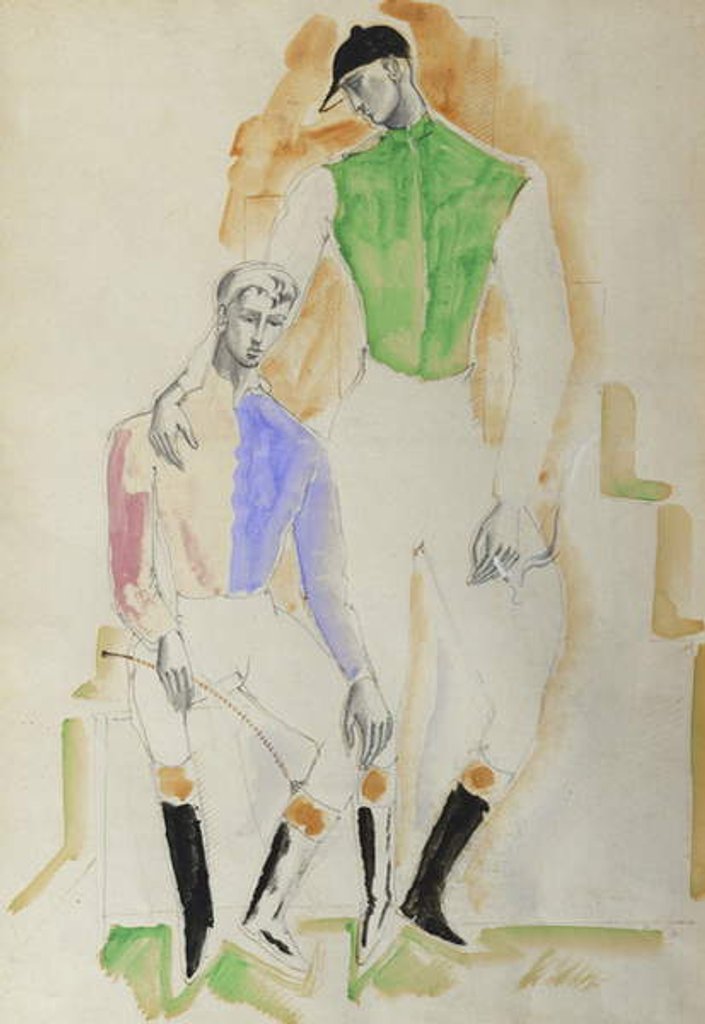 Detail of Two Jockeys by Christopher Wood