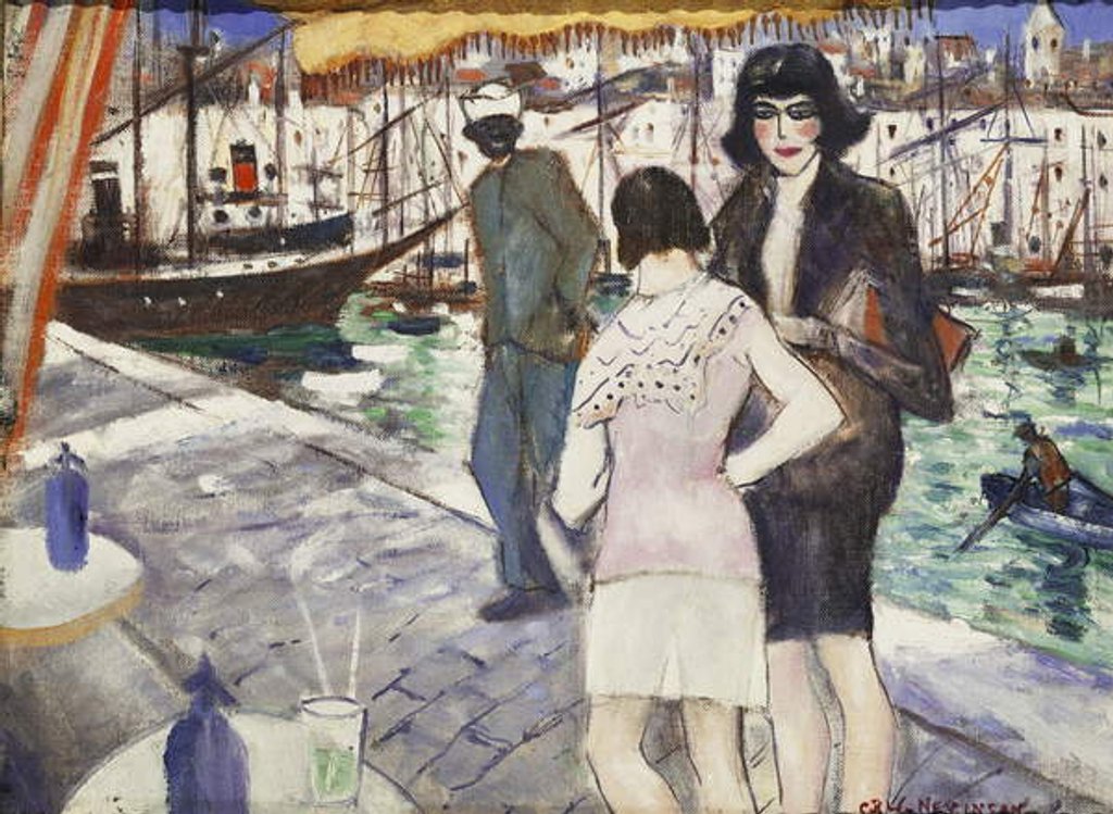Detail of By the Quay by Christopher Richard Wynne Nevinson