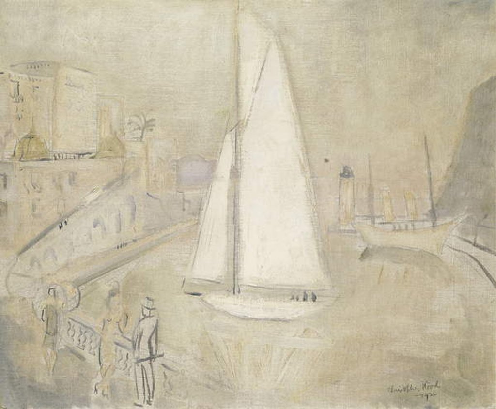 Detail of The White Yacht in Monte Carlo, 1926 by Christopher Wood