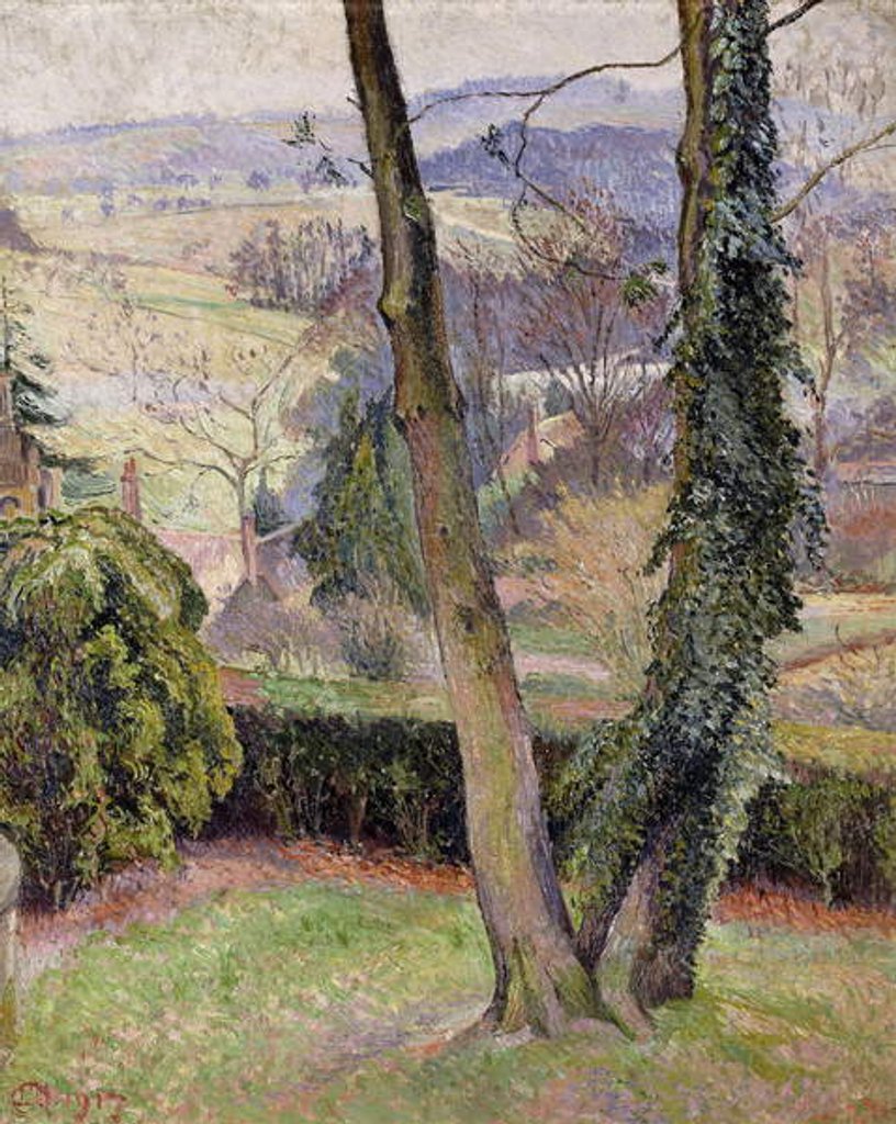 Detail of Frost and Mist, Summerleaze, East Knoyle, 1917 by Lucien Pissarro