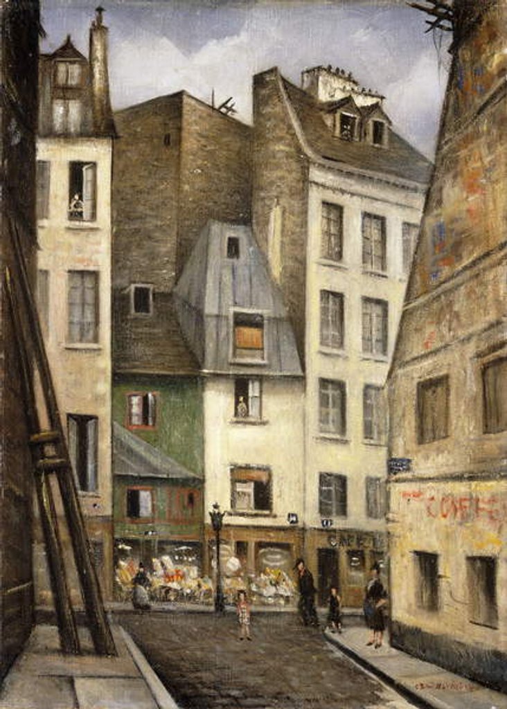 Detail of Rue St. Julien le Pauvre, Paris by Christopher Richard Wynne Nevinson