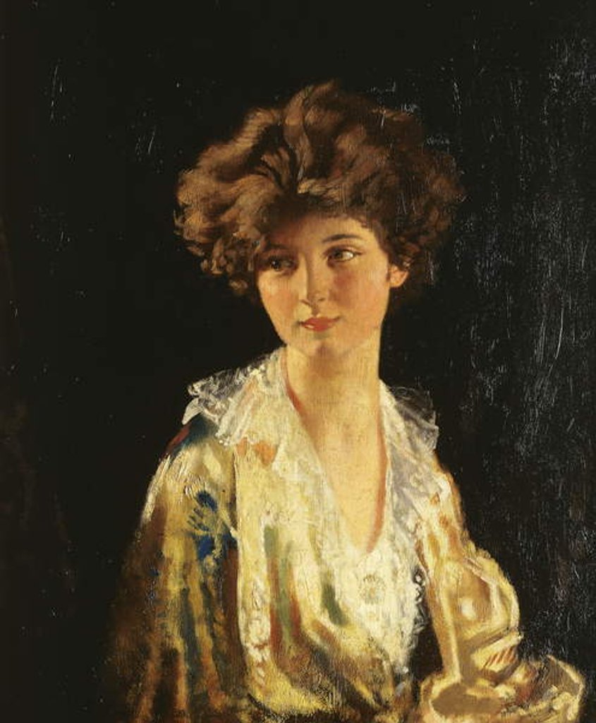 Detail of Portrait of Lady Evelyn Herbert, half length by William Orpen