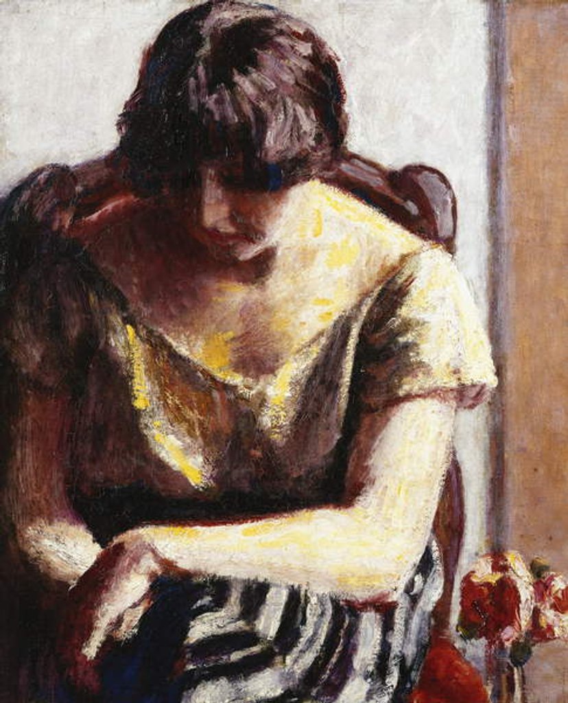 Detail of Seated Woman with Flowers; Femme Assise aux Fleurs by Roderic O'Conor