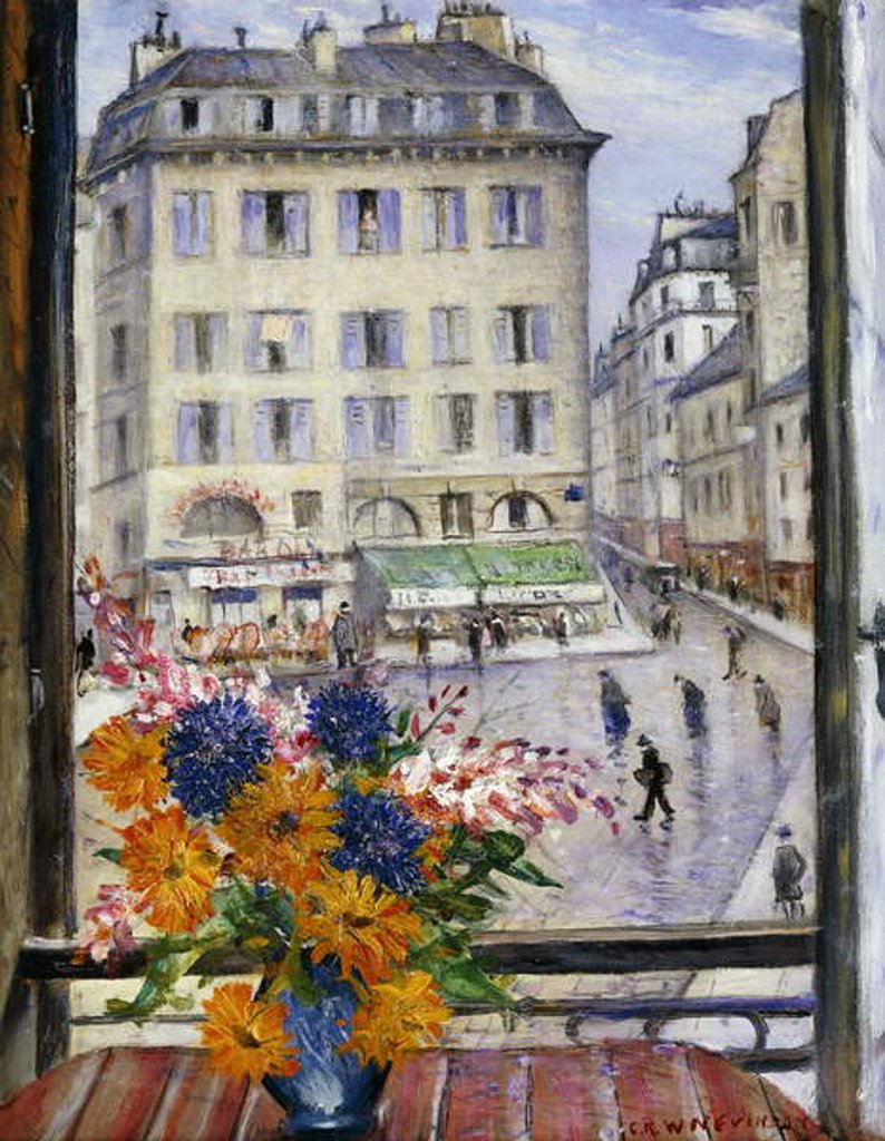 Detail of Autumn Bouquet; View from a Paris Window by Christopher Richard Wynne Nevinson