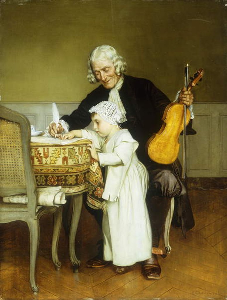 Detail of The Music Lesson by Eduard Charlemont