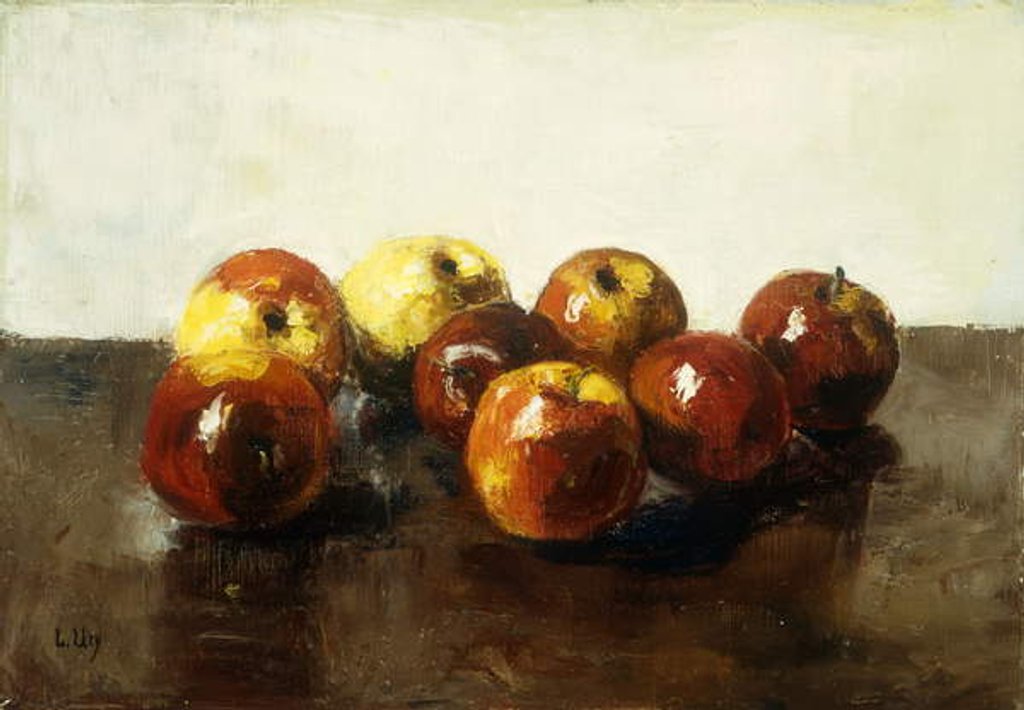 Detail of A Still Life of Apples by Lesser Ury