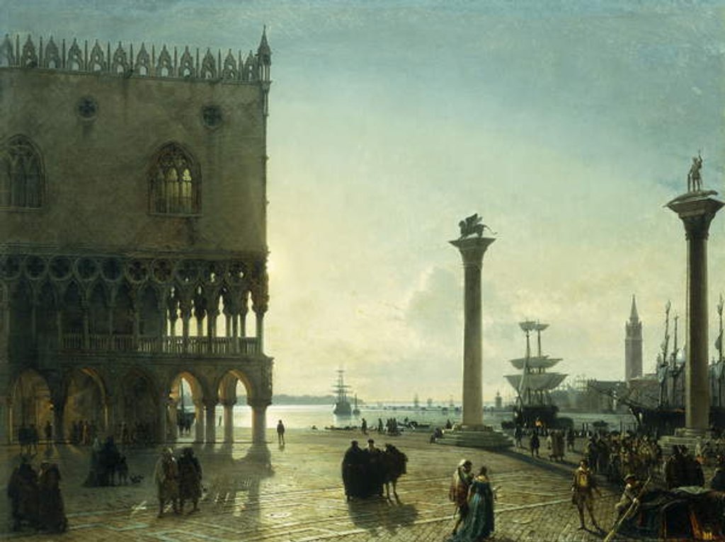 Detail of Piazza San Marco at Night by Friedrich Nerly