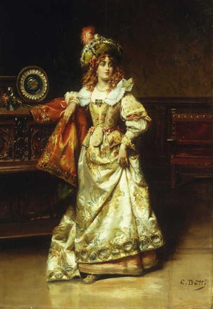 Detail of Waiting for the Escort by Cesare-Auguste Detti