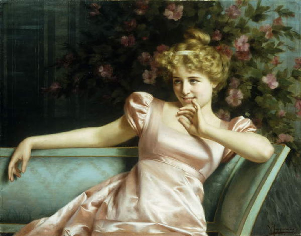 Detail of A Young Beauty by Vittorio Reggianini