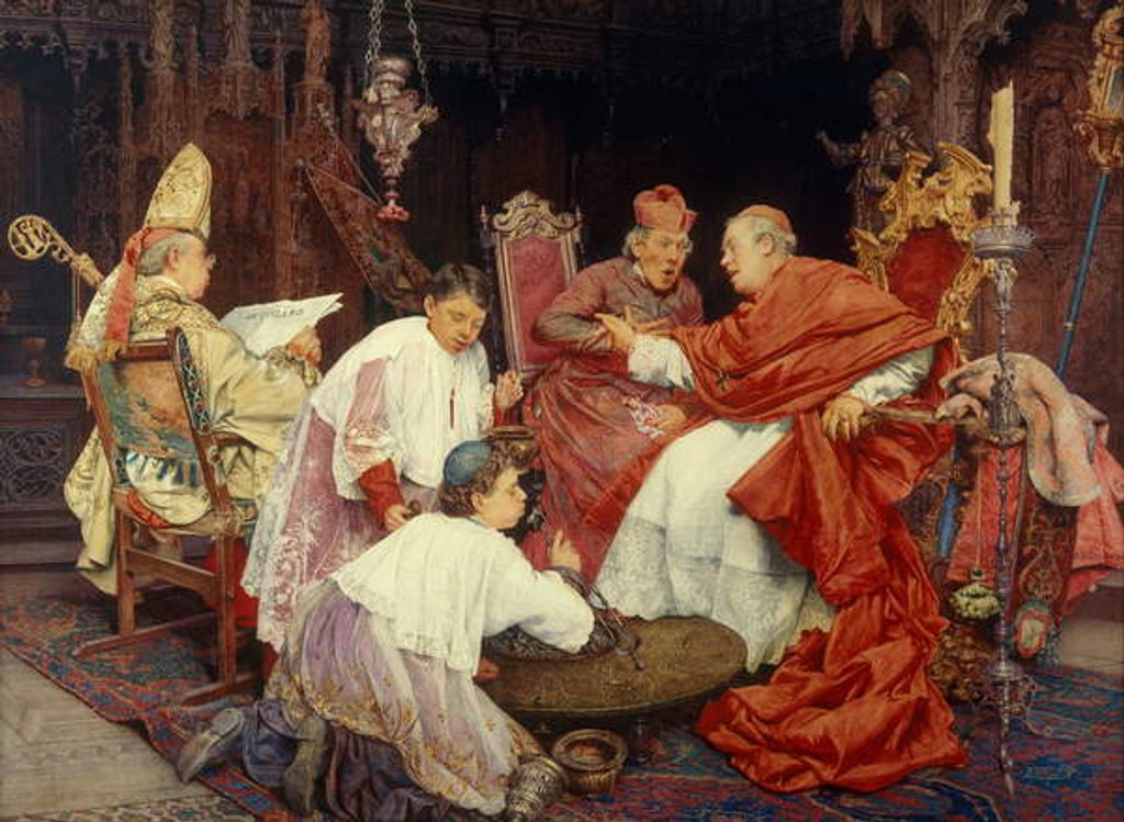 Detail of Cardinals in an Interior by Giuseppe Signorini