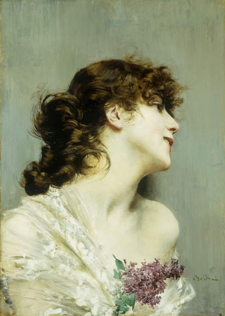 Detail of Profile of a Young Woman by Giovanni Boldini
