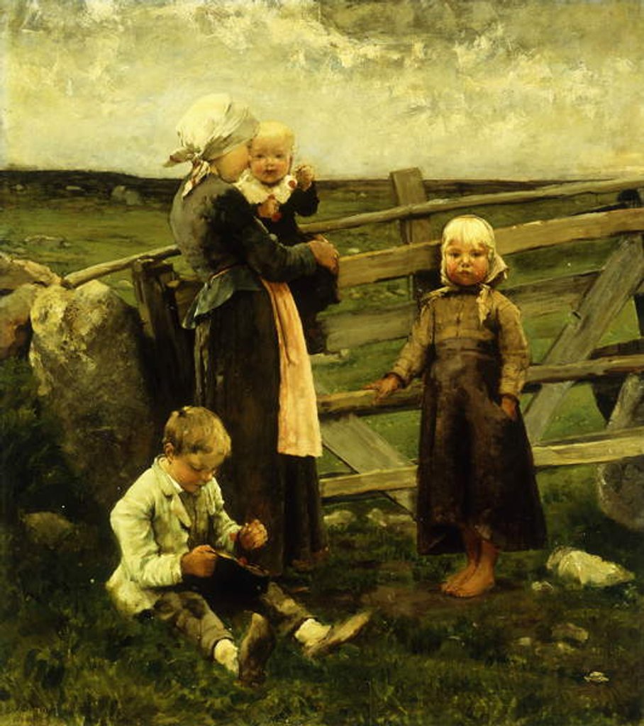 Detail of Children with Cherries by Bernardus Johannes Blommers or Bloomers