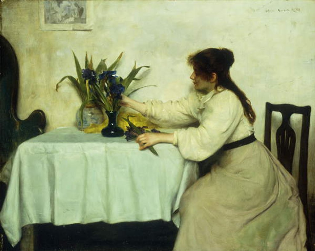 Detail of Arranging the Flowers, 1897 by Edwin Harris