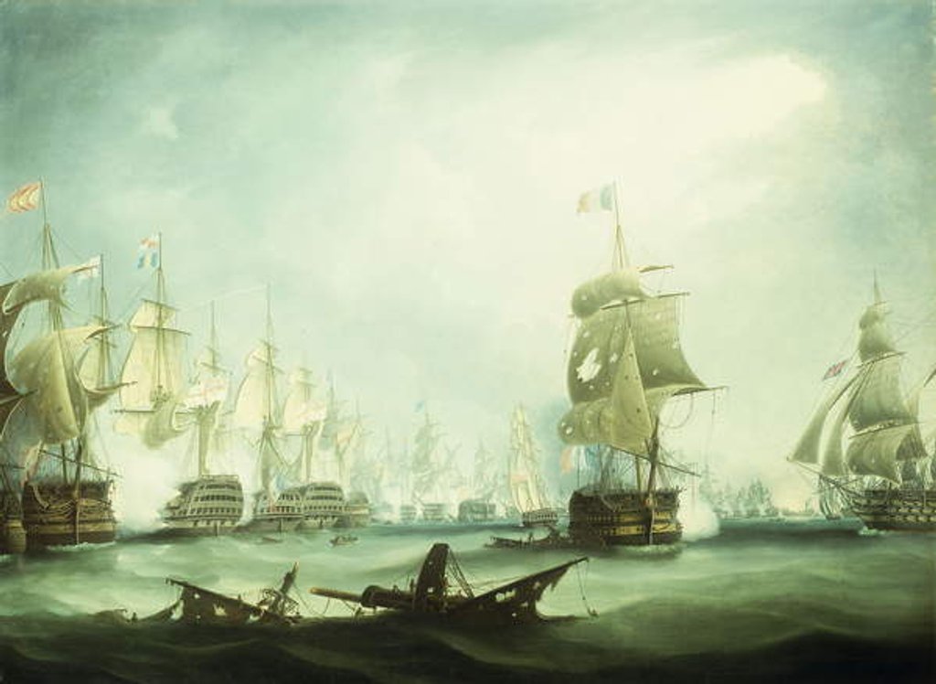 Detail of The Battle of Trafalgar, 1805 by Thomas Buttersworth
