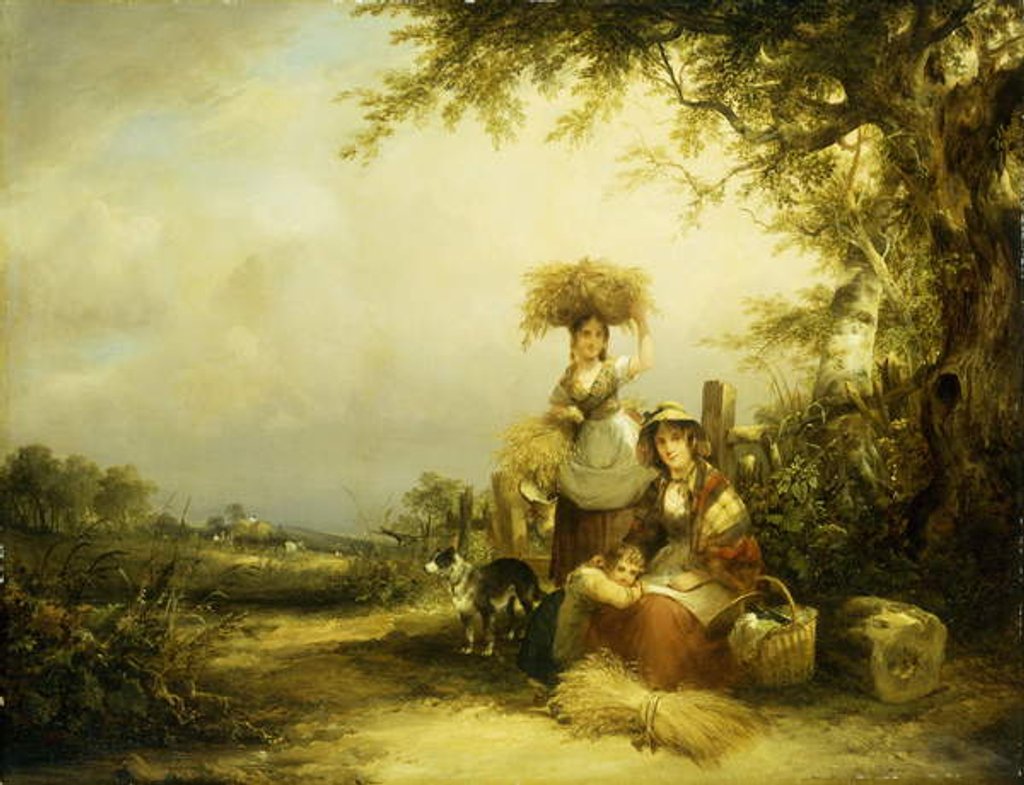 Detail of The Gleaners - Shirley, Hants, by William Snr. Shayer