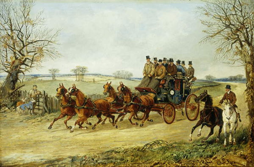 Detail of A Coach and Four on an Autumn Road by Henry Thomas Alken