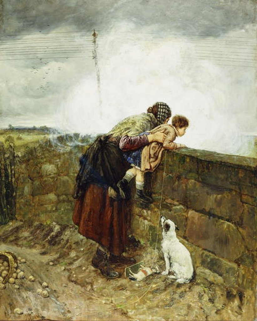 Detail of Watching the Steam Train, 1880 by Henry Robert Robertson