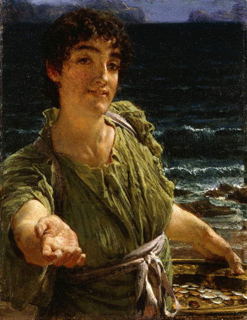 Detail of Una Carita, 1883 by Lawrence Alma-Tadema