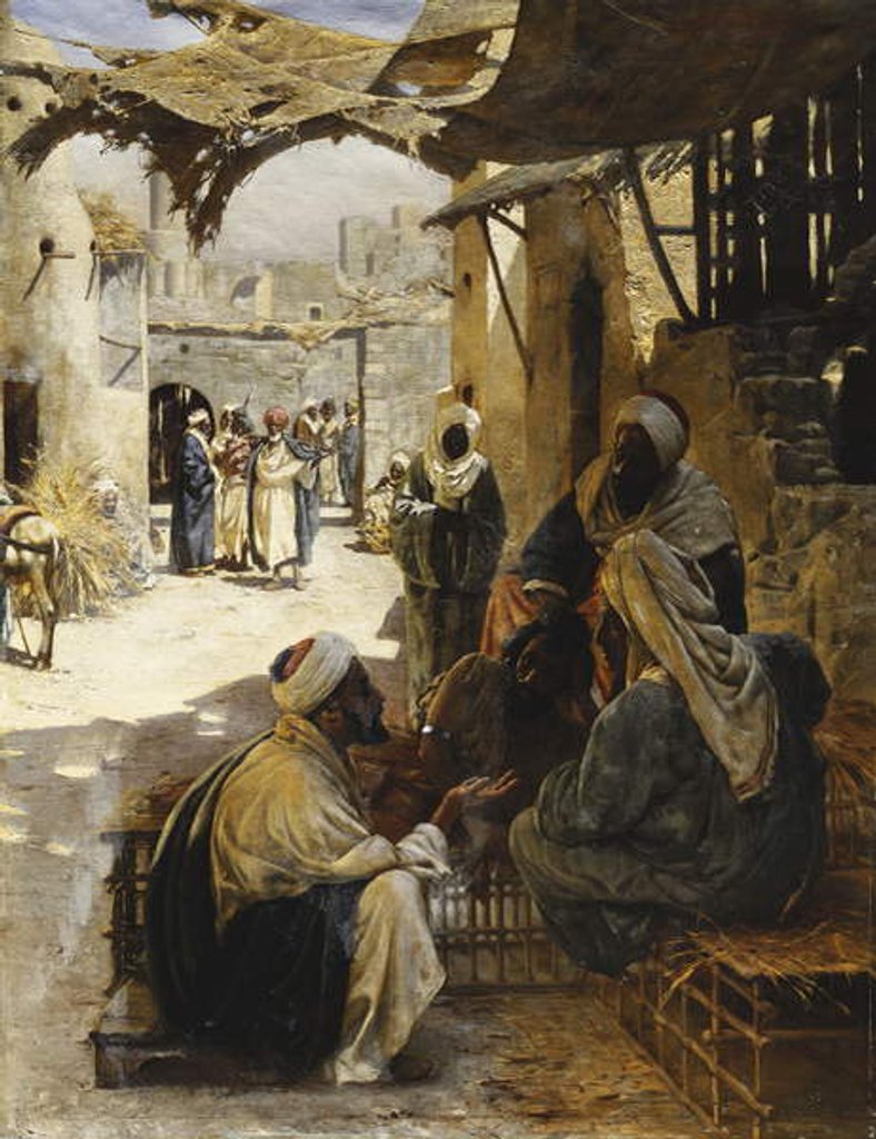 Detail of Arabs Conversing in a Village Street, 1894 by Rudolf Der G. Swoboda