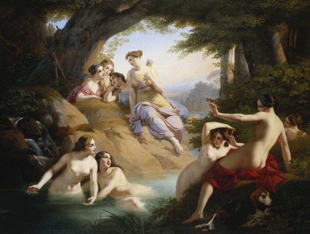 Detail of Diana and Nymphs Bathing, 1846 by Emil Jacobs