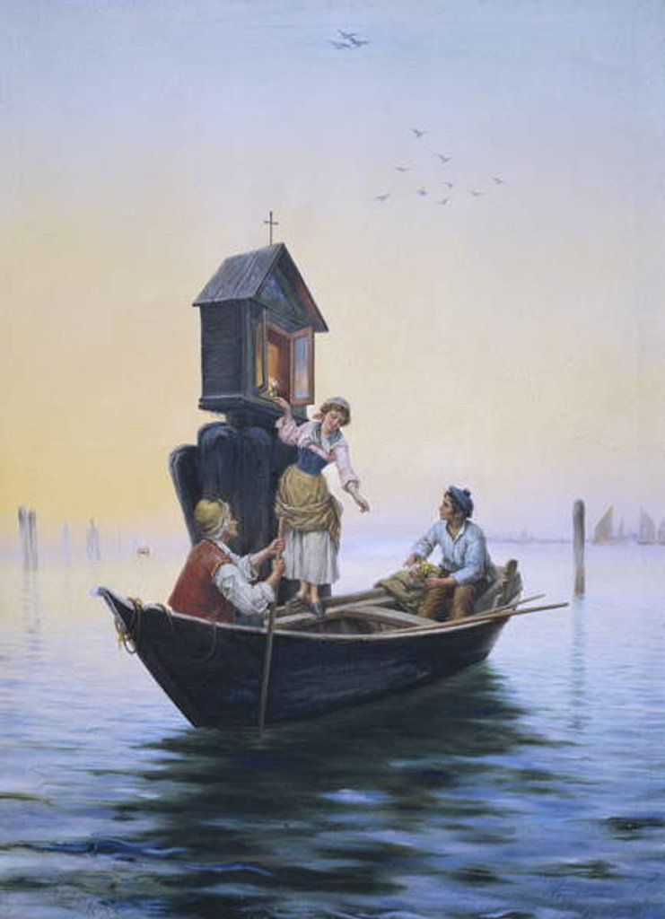 Detail of Attending a Venetian Shrine by Pietro Gabrini