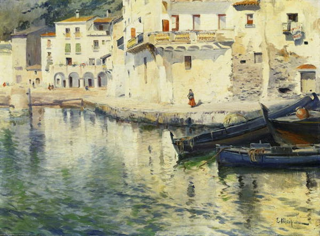 Detail of The Port of Cadaques by Eliseu Meifren i Roig