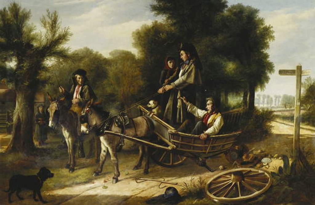 Detail of Mishap at the Crossroads, 1880 by Charles Hunt