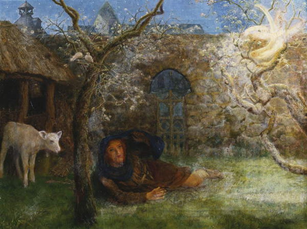 Detail of Caedmon's Awakening, by Arthur Hughes