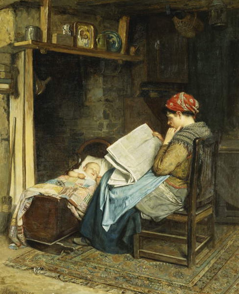 Detail of The Morning Paper, 1878 by Haynes King