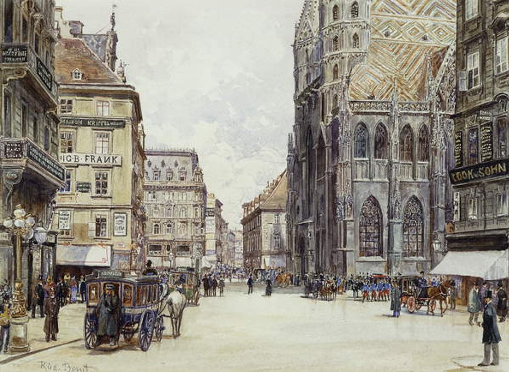 Detail of Stefanplatz, Vienna by Rudolf Bernt
