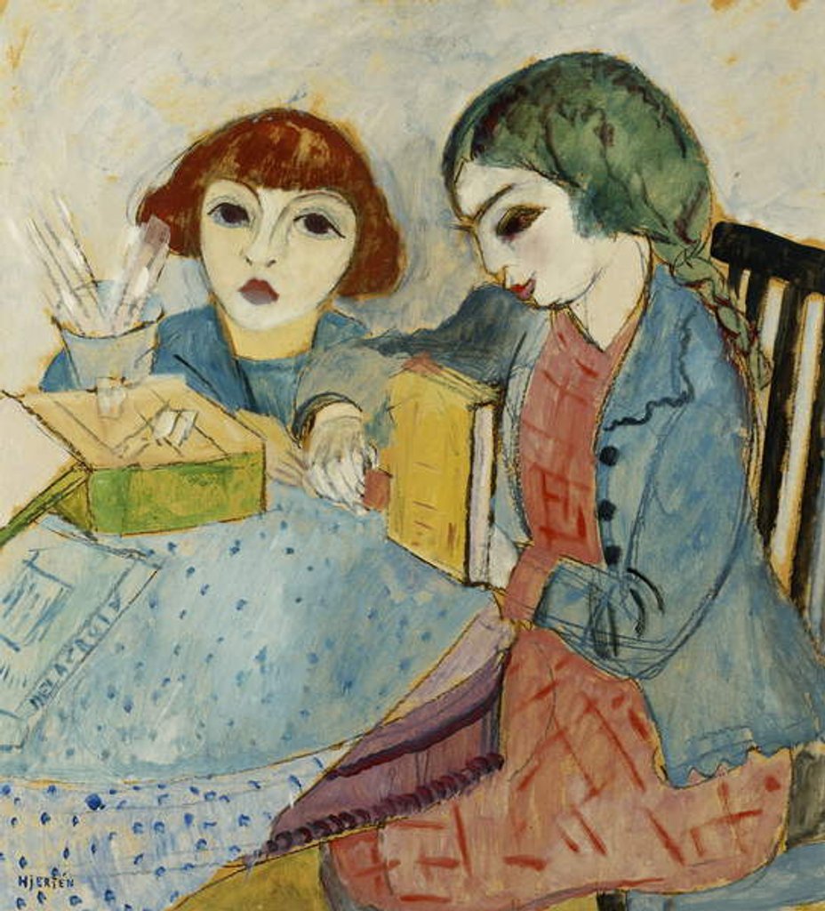 Detail of Cousins; Kusinerna by Sigrid Hjerten