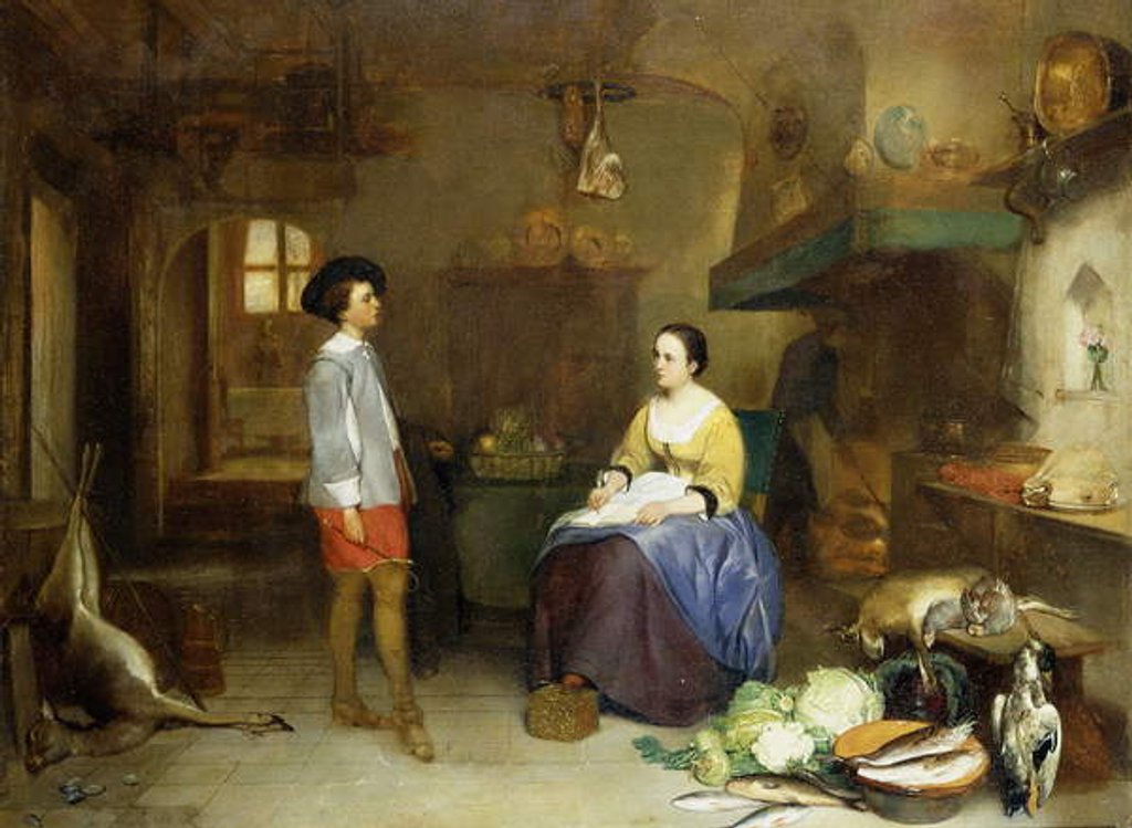 Detail of In the Kitchen by Hubertus van Hove