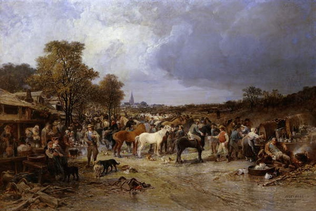 Detail of The Horse Market at Honnebont, 1871 by Jules Achille Noel