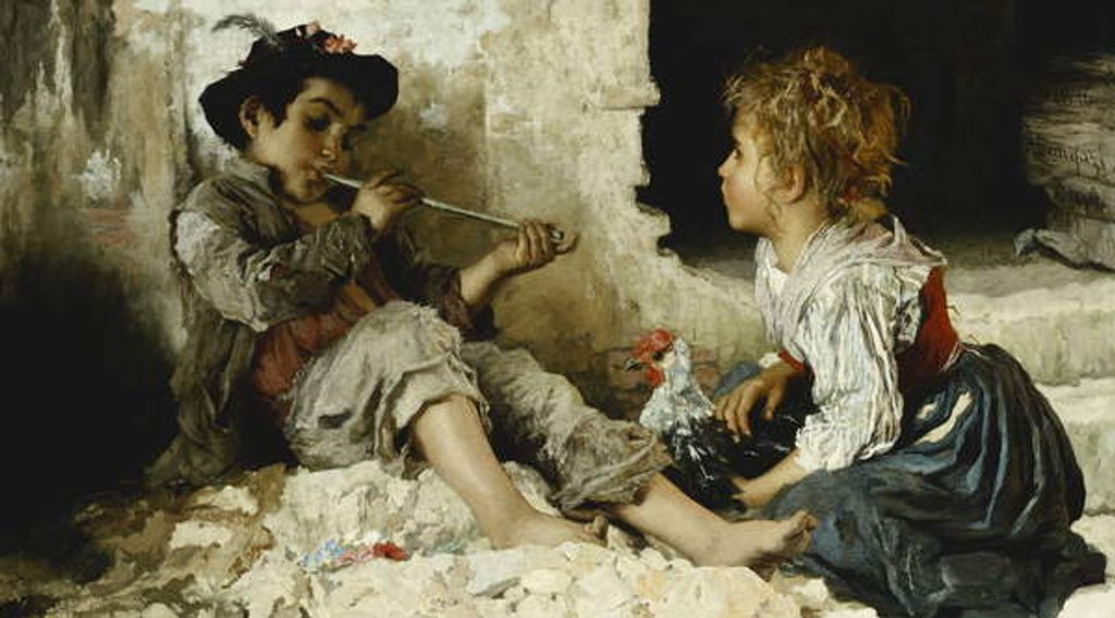 Detail of A Captivated Audience, 1876 by Adriano Bonifazi