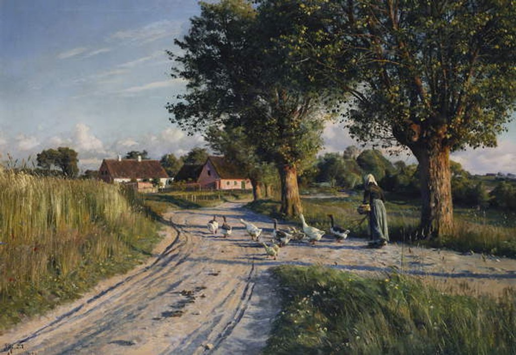 Detail of The Way Home, 1921 by Peder Monsted