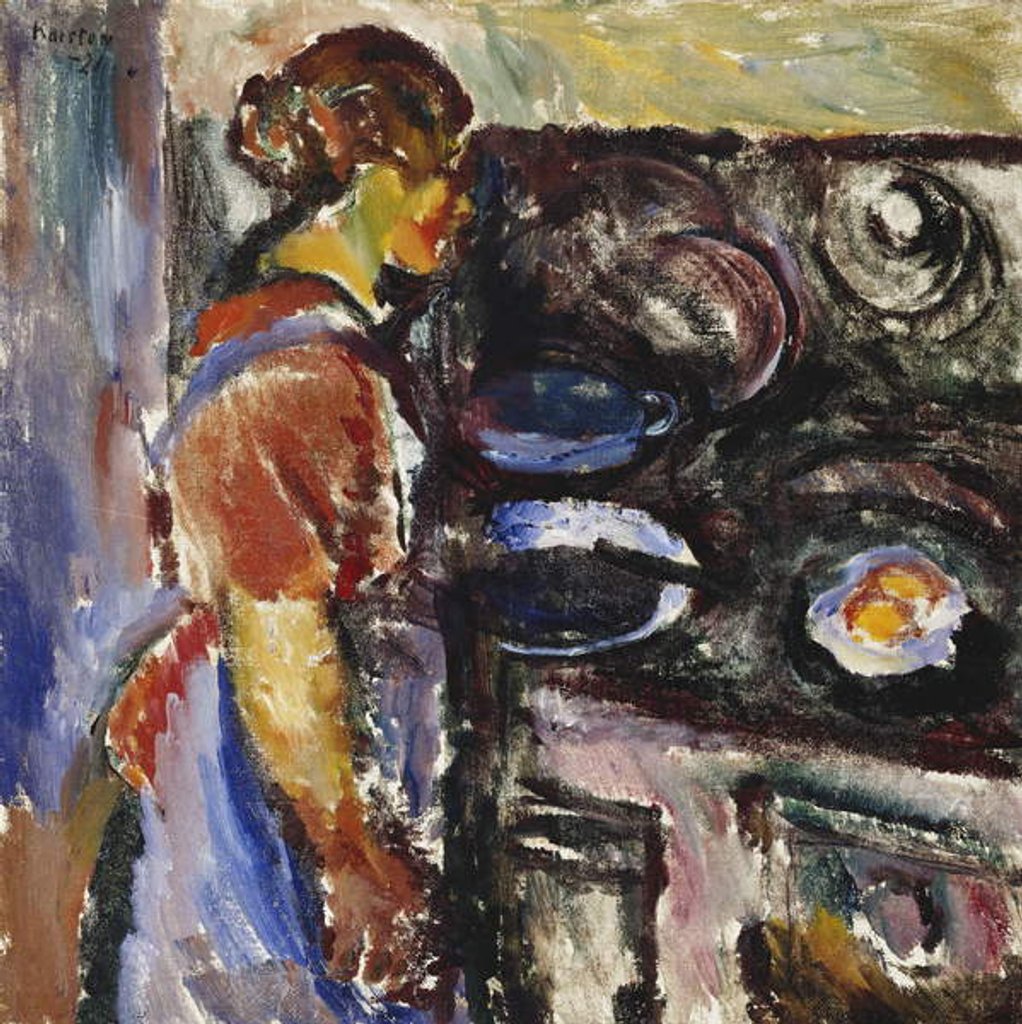 Detail of Girl in the Kitchen; Pike I Kjokken, 1921 by Ludwig Karsten