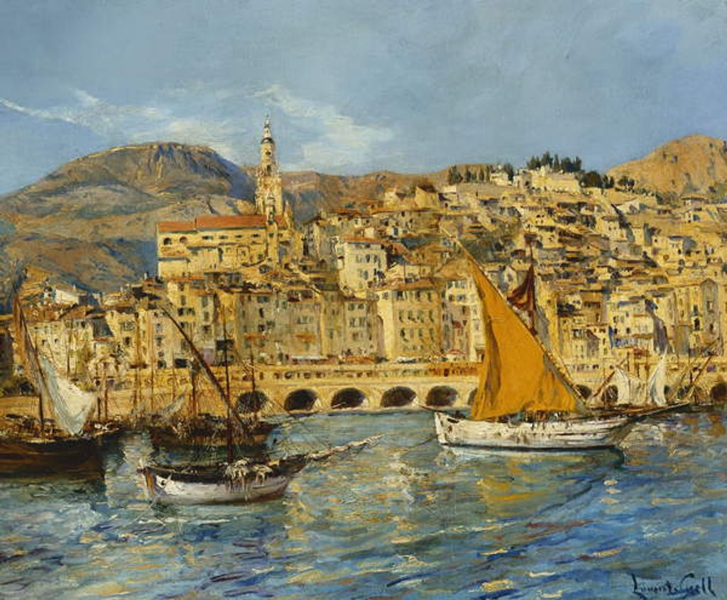 Detail of Menton Harbour by Laurent Lucien Gsell