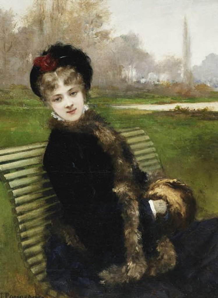Detail of The Park Bench by Jules James Rougeron