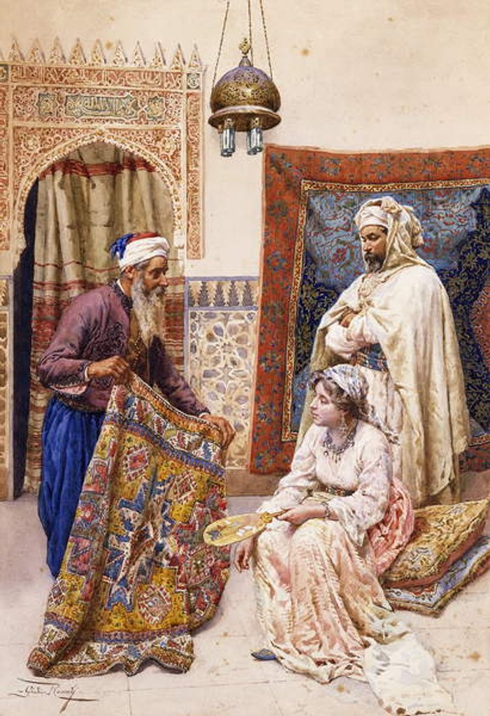 Detail of The Carpet Seller by Giulio Rosati