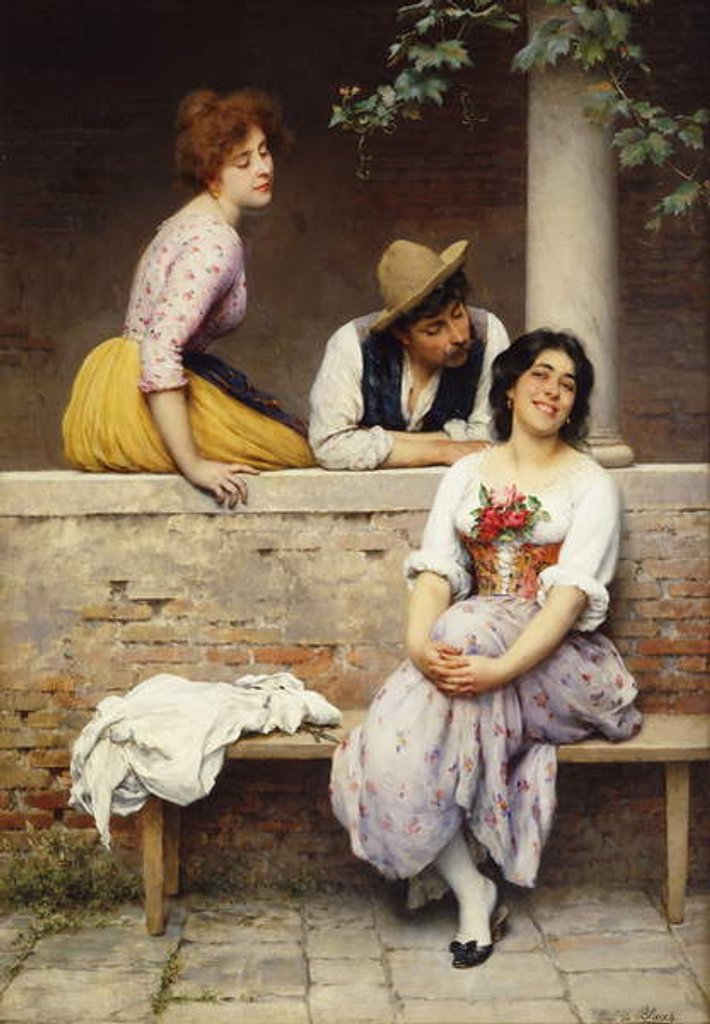 Detail of Small Talk by Eugen von Blaas