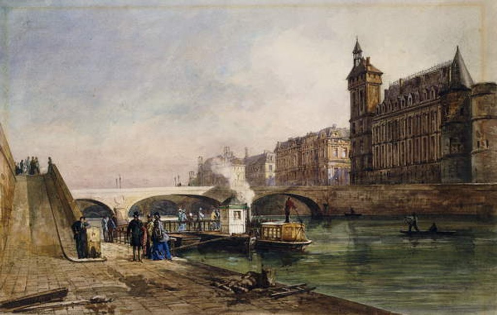 Detail of On the Seine, Paris by Georges Francois Guiaud