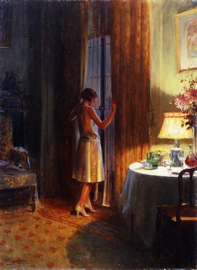 Detail of The Late Arrival by Delphin Enjolras