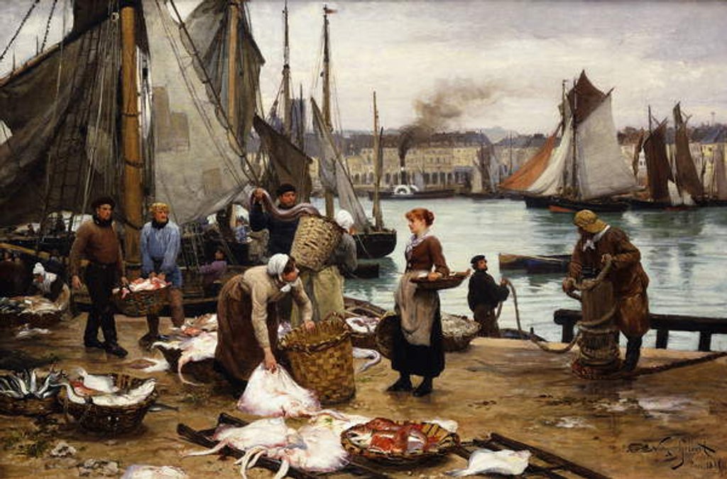 Detail of Unloading the Catch, 1881 by Victor Gabriel Gilbert