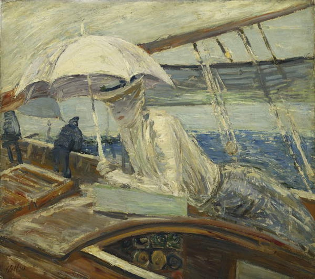 Detail of Ms. Helleu at Sea, Yacht Bird; Madame Helleu en Mer, Yacht Bird by Paul Cesar Helleu