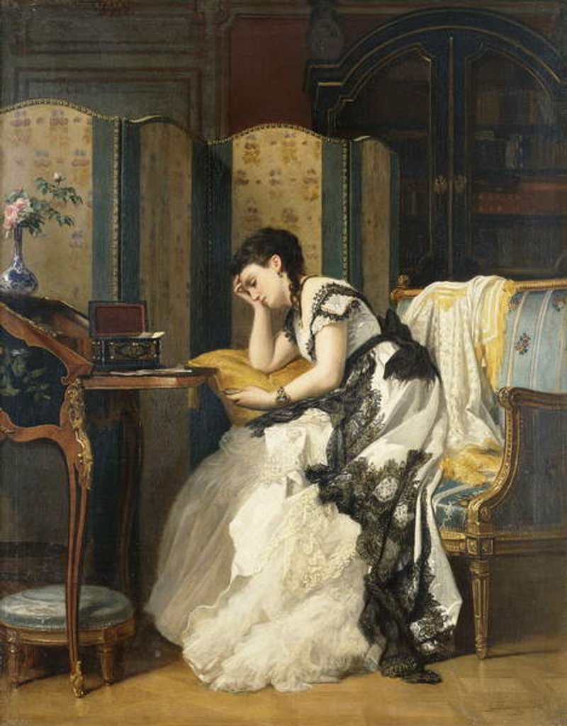 Detail of Nostalgia, 55.8 x 44cm by Charles Baugniet